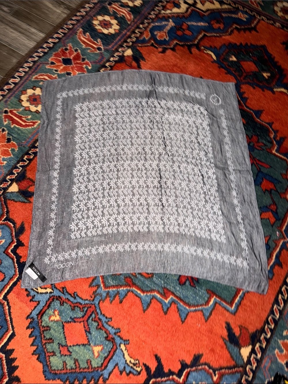 TOCCIN  Gray Patterned Women's Scarf
